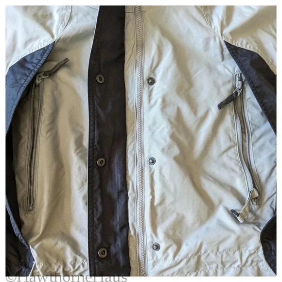 COLUMBIA Sunrise Peak Hidden Hood Ski Jacket Size L Zip Pockets Liner Zipper - Picture 3 of 11